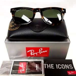 NEW Ray Ban Wayfarer Polarized Tortoise Sunglasses